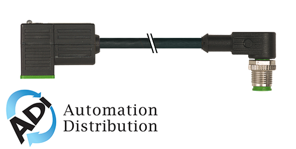 Murrelektronik 7000-41061-6260060 m12 male 90?? / msud valve plug form ci 9.4 mm, pur 3x0.75 black 0.6m