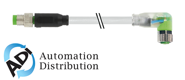 Murrelektronik 7000-88041-2100060 m8 male 0?? / m8 female 90?? led, pvc 3x0.25 gy ul/csa 0.6m