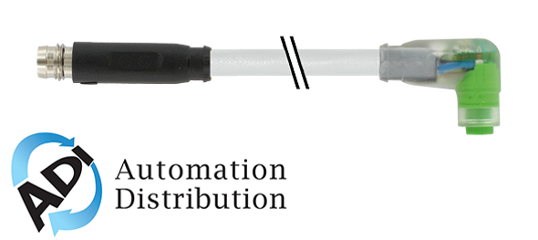 Murrelektronik 7000-88161-2500060 m8 male 0?? / m8 female 90?? snap-in led, pur 3x0.25 gy ul/csa+robot+drag chain 0,6m