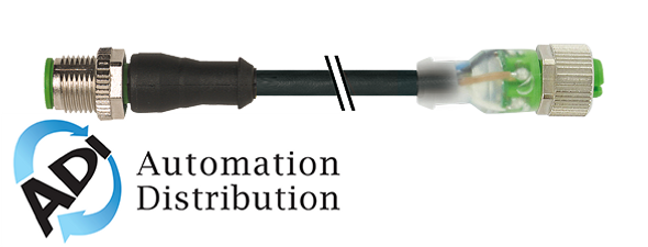 Murrelektronik 7000-40042-6550030 m12 male 0?? / m12 female 0?? led, pur 5x0.34 bk ul/csa+robot+drag chain 0,3m