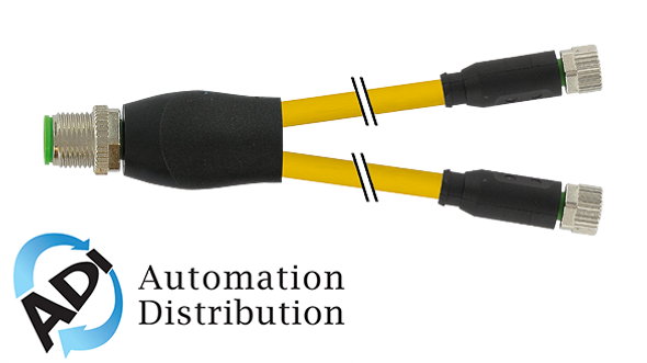 Murrelektronik 7000-40821-0100030 m12 y-distributor / m8 female 0??, pvc 3x0.25 ye ul/csa 0.3m