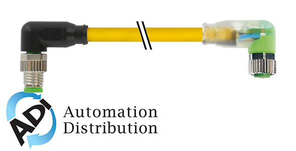 Murrelektronik 7000-88101-0500150 m8 male 90?? / m8 female 90?? led, pur 3x0.25 ye ul/csa+robot+drag chain 1,5m