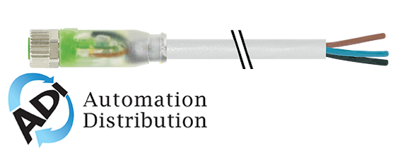 Murrelektronik 7000-08111-2201000 m8 female 0?? led with cable, pur 3x0,25 gy ul,csa 10m