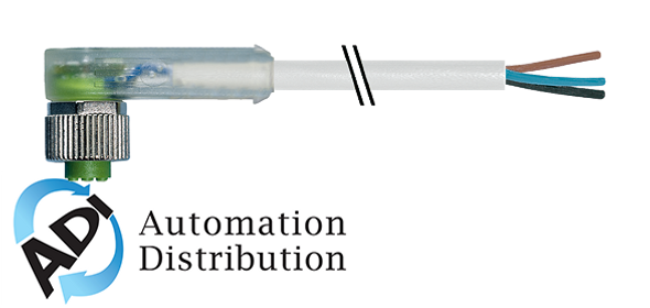 Murrelektronik 7000-12421-2540300 m12 female 90?? led, pur 4x0.34 gray, robot, drag ch 3m