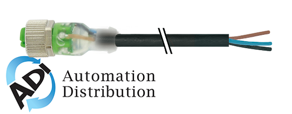 Murrelektronik 7000-12231-6241000 m12 female 0?? with cable 3led, pur 4x0.34 bk ul/csa 10m