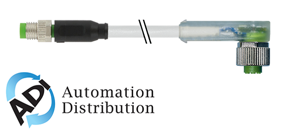 Murrelektronik 7000-88281-2300060 m8 male 0?? / m12 female 90?? led, pur 3x0.25 gy ul/csa+drag chain 0.6m