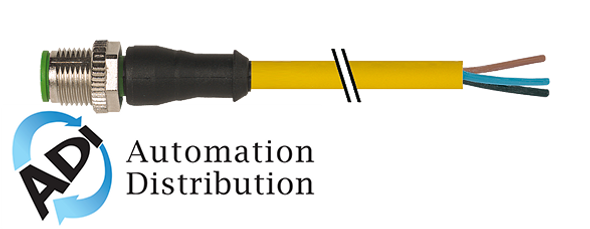 Murrelektronik 7000-12021-0241100 m12 male 0?? with cable, pur 4x0.34 ye ul/csa 11m