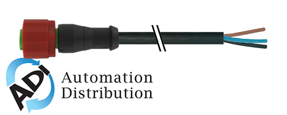 Murrelektronik 7023-20101-6360750 m12 female 0?? c coded 230v, pur 3x0.75 black ul/csa, drag ch 7.5m