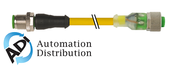 Murrelektronik 7000-40311-0140500 m12 male 0?? / m12 female 0?? led, pvc 4x0.34 yellow, ul/csa 5m