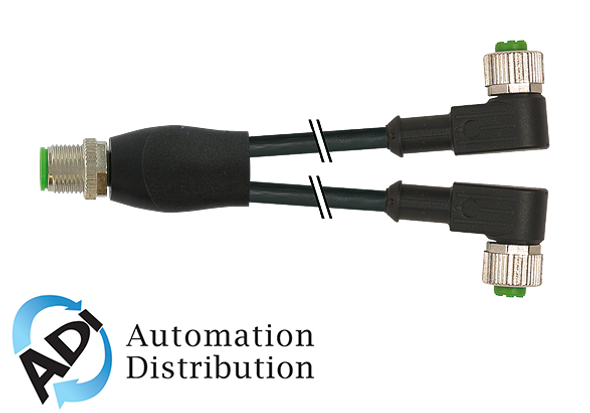 Murrelektronik 7000-40761-6530030 m12 y-distributor / m12 female 90??, pur 3x0.34 black ul/csa + robot, drag ch 0.3m