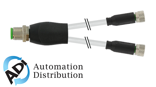 Murrelektronik 7000-40821-2500060 m12 y-distributor / m8 female 0??, pur 3x0.25 gy ul/csa+robot+drag chain 0.6m