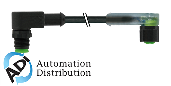 Murrelektronik 7003-40428-8280030 m12 sc male 90?? / m12 female 90?? led, fep-jb 5x0,38 bk 0.3m