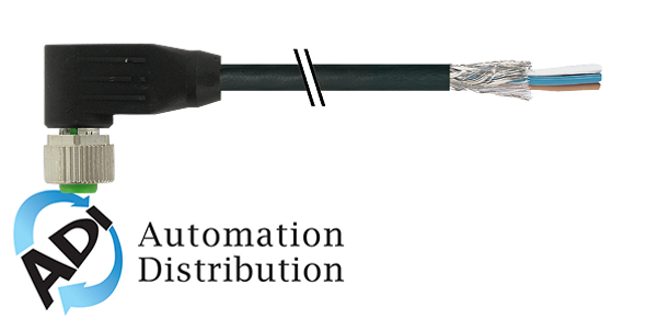 Murrelektronik 7000-13261-6010500 m12 female 90?? shielded with cable, pvc 4x0.34 shielded bk ul/csa 5m