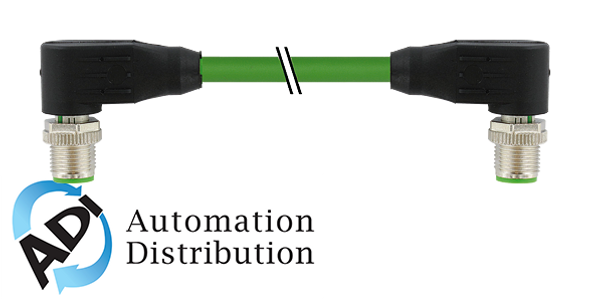 Murrelektronik 7000-44561-7960030 m12 male 90?? / m12 male, 90??, shielded, ethernet, pur 2x2xawg22 shielded gn ul/csa+dragchain 0,3m