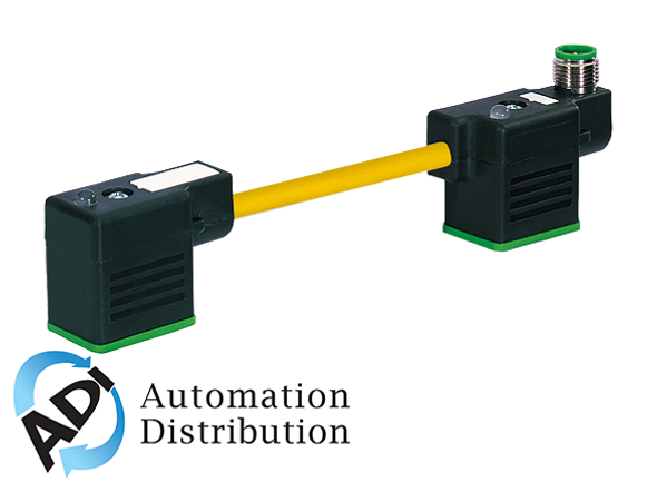 Murrelektronik 7000-41781-0160000 m12 male on top of msud double valve plug 11mm, pvc 3x0.75 yellow, 0m