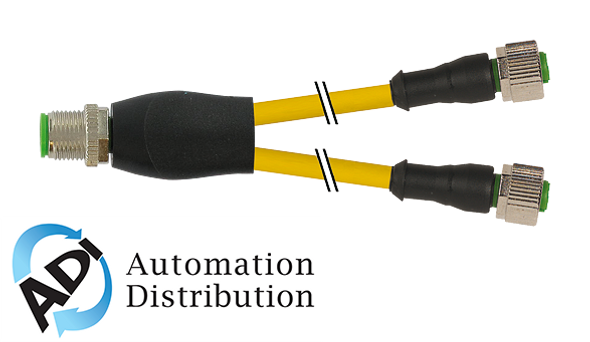 Murrelektronik 7000-40701-0530100 m12 y-distributor / m12 female 0??, pur 3x0.34 yellow, ul/csa + robot, drag ch 1m