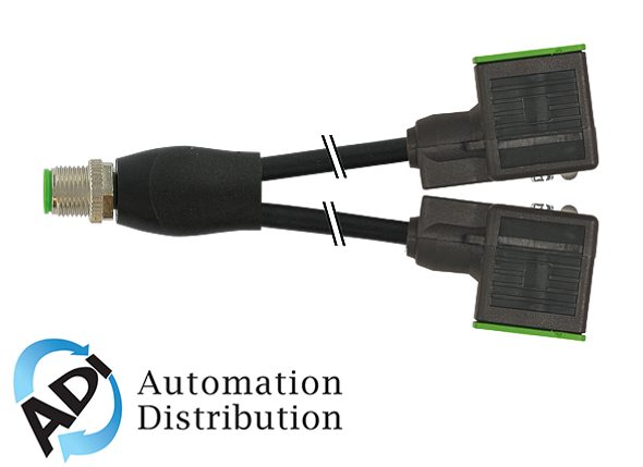 Murrelektronik 7000-42421-6360060 m12 y-distributor / msud valve plug form bi 11mm, pur 3x0.75 black ul/csa, drag ch 0.6m