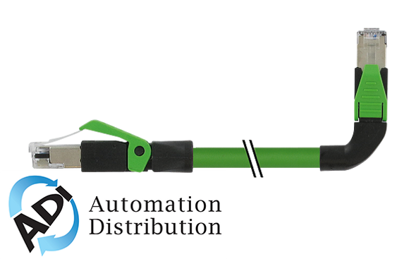 Murrelektronik 7000-74367-7960060 rj45 male 0?? / rj45 male 90?? left, shielded en, pur 2x2xawg22 shielded gn ul/csa+dragchain 0,6m