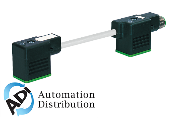 Murrelektronik 7000-41801-2160000 m12 male on rear of msud double valve plug 11mm, pvc 3x0.75 gray, 0m