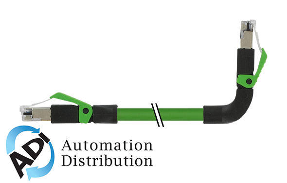 Murrelektronik 7000-74327-7960100 rj45 male 0?? / rj45 male 90?? up, shielded ethernet, pur 2x2xawg22 shielded gn ul/csa+dragchain 1m