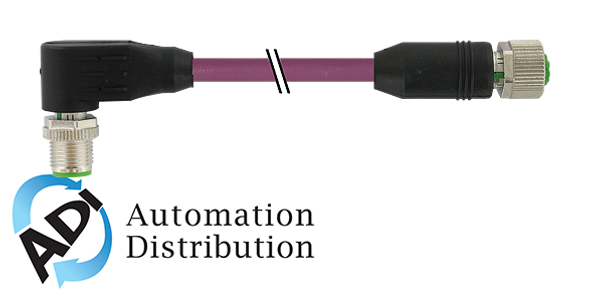 Murrelektronik 7000-44581-7980150 m12 male 90?? / m12 female, 0??, shielded, ethernet, pur 2x2xawg22 shielded vt ul/csa+dragchain 1,5m