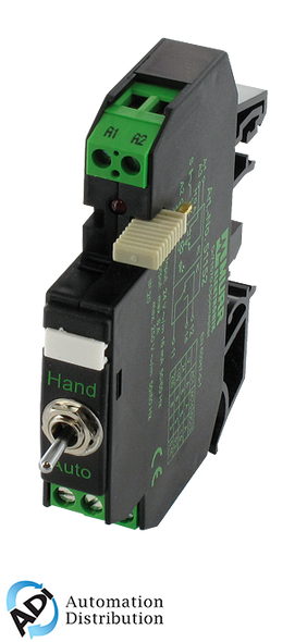 Murrelektronik 51152 rmmduh-st 11/24 output relay with toggle switch, in: 24 vac/dc - out: 250 vac/dc / 8 a, 1 c/o contact - 12 mm screw-type terminal