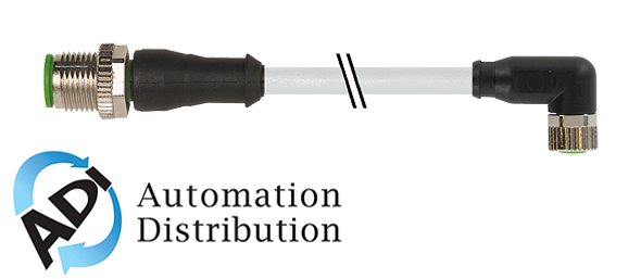 Murrelektronik 7000-40621-2311000 m12 male 0?? / m8 female 90??, pur 4x0.25 gy ul/csa+drag chain 10m