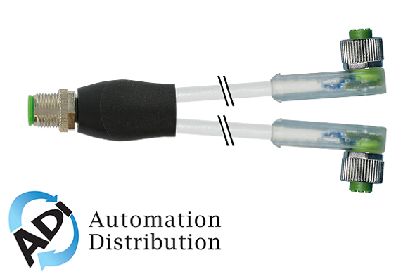 Murrelektronik 7000-40801-2130150 m12 y-distributor / m12 female 90?? led, pvc 3x0.34 gray, ul/csa 1.5m