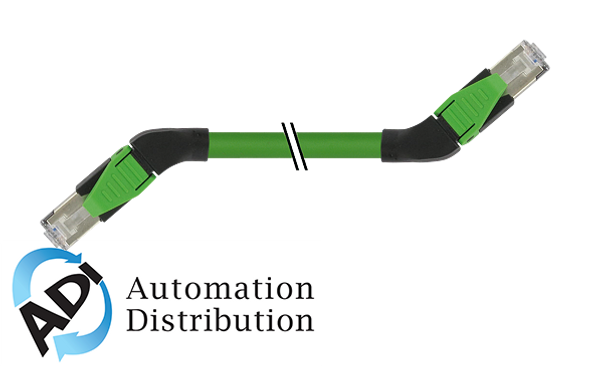 Murrelektronik 7000-74541-8000500 rj45 male 45??left /rj45 male 45??left shielded en, pvc 2x2xawg22 shielded gn ul/csa+drag ch. 5m