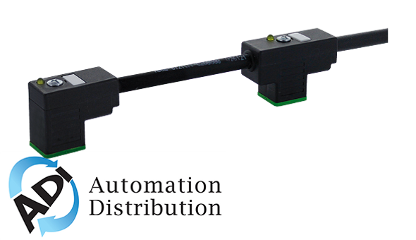 Murrelektronik 7000-58441-6270500 msud double valve plug form ci 9,4mm with cable, pur 4x0.75 bk ul/csa 5m
