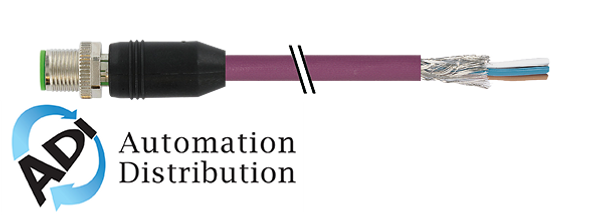 Murrelektronik 7000-14241-7990300 m12 male 0?? shield.b coded ,interbus, pur 3x2x0.25 shielded violet 3m