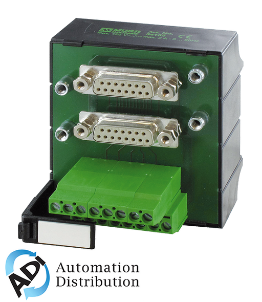 Murrelektronik 54165 sv-2 x sub d 15 -kl.  for signal transfer, 125 vac/dc / 2 a, mounting rail / screw-type terminal