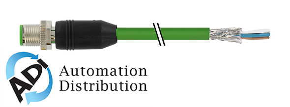Murrelektronik 7000-14541-7940750 m12 male,0?? shielded, d coded, ethernet, pur 2x2xawg22 shielded green ul/csa 7.5m
