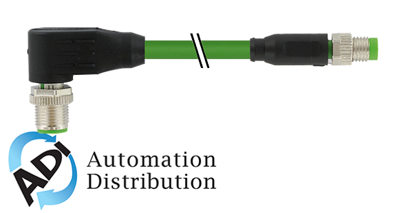 Murrelektronik 7000-44921-7910500 m12 male 90?? / m8 male 0??, shielded, ethercat, pur 1x4xawg26 shielded gn ul/csa+drag chain 5m