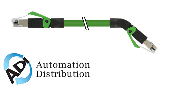 Murrelektronik 7000-74341-7960150 rj45 male 0?? / rj45 male 45?? down, shield ethernet, pur 2x2xawg22 shielded gn ul,csa+dragchain 1,5m