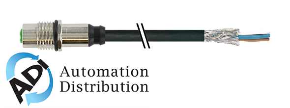 Murrelektronik 7000-19191-7060030 m12 female receptacle 12-pole shielded rear mount, pur 12x0.14 shielded bk ul/csa+dragchain 0,3m