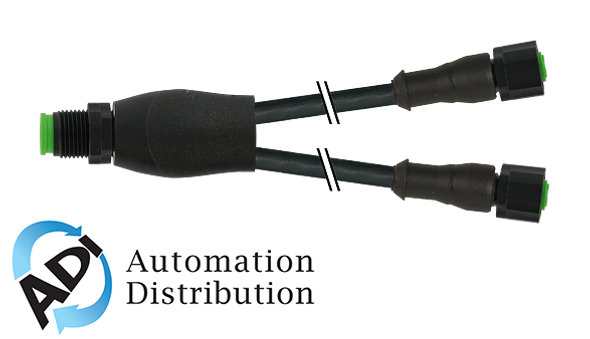 Murrelektronik 7003-40708-8280150 m12 y-distributor / m12 female 0?? sc, fep-jb 5x0,38 bk 1.5m