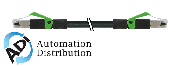 Murrelektronik 7000-74301-8510800 rj45 male 0?? / rj45 male 0?? shielded ethernet, pur 2x2xawg22 shielded bk ul/csa+drag chain 8m