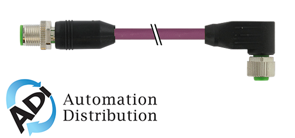 Murrelektronik 7000-44033-8030500 m12 male 0?? / m12 female 90?? shielded b-cod., pur awg24+awg22 shielded vt ul/csa+drag ch. 5m