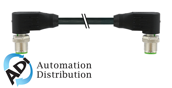 Murrelektronik 7000-47021-8050300 m12 male 90?? / m12 male 90?? shielded y-cod., pur 4xawg20+1x4xawg26 shielded bk ul/csa 3m