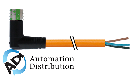 Murrelektronik 7000-P8031-P120200 mq15-x-power female 90?? right shielded with cable, pur 4x1,5 or ul/csa+drag chain 2m