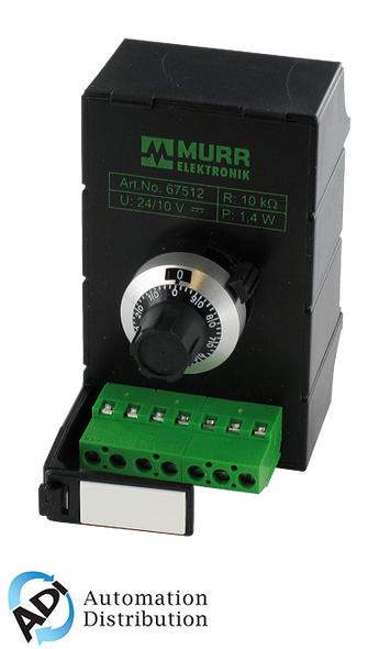 Murrelektronik 67511 mpot potentiometer module, 1k-ohm/3600?? /10 turn, mounting rail / screw-type terminal