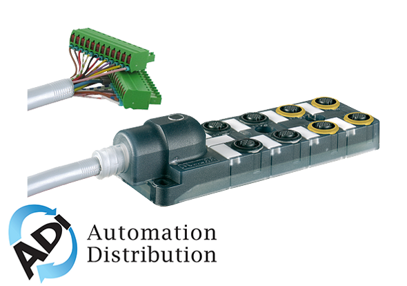 Murrelektronik 8000-98710-4070300 exact12 safety, fix. cable, p1-4 m12 5pole led, p5-8 m12 4/3-pol 1:1 no led, 3m pur/pvc