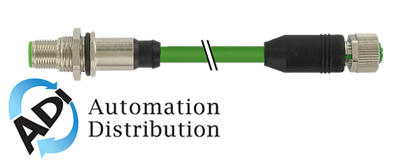 Murrelektronik 7000-47241-8310100 m12 male recept. rm shielded y-cod. / m12 fem. 0??, pur awg20+26 shielded gn ul/csa+robot+drag ch 1m