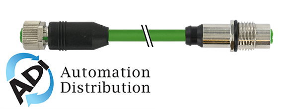 Murrelektronik 7000-47171-8310100 m12 fem. 0?? / m12 fem. recept. rm shielded y-cod., pur awg20+26 shielded gn ul/csa+robot+drag ch 1m