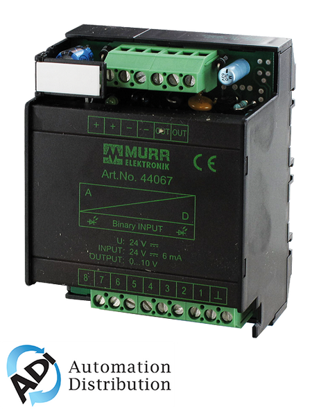 Murrelektronik 44067 d/a-converter 8-bit - output 0 ... 10v, in: 8 bit - out: 0-10 vdc, mounting rail / screw-type terminal