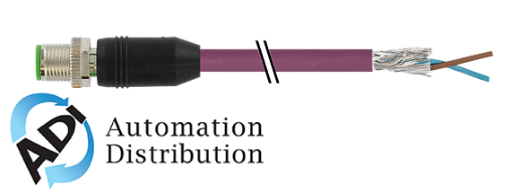 Murrelektronik 7000-14051-8403000 m12 male 0?? shielded b-cod. with cable, profibus, pur 1x2xawg24 shielded vt ul/csa+dragchain 30m