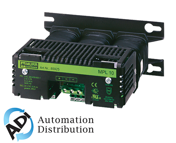 Murrelektronik 85923 mpl power supply 3-phase, smoothed, in: 400vac+/- 5% out: 24v/7,5adc