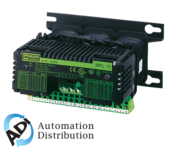 Murrelektronik 85953 mpl power supply 3-phase, smoothed, in: 208-520vac+/- 5% out: 24v/10adc