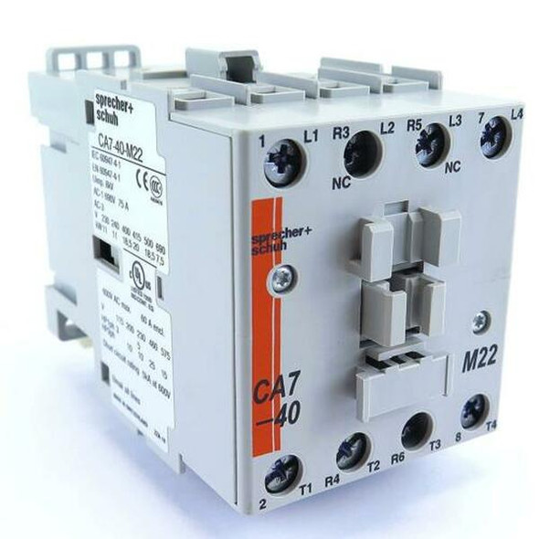 Sprecher + Schuh CA7-40-M22-120 contactor 40a 2no2nc 120vac 22-361-119-33